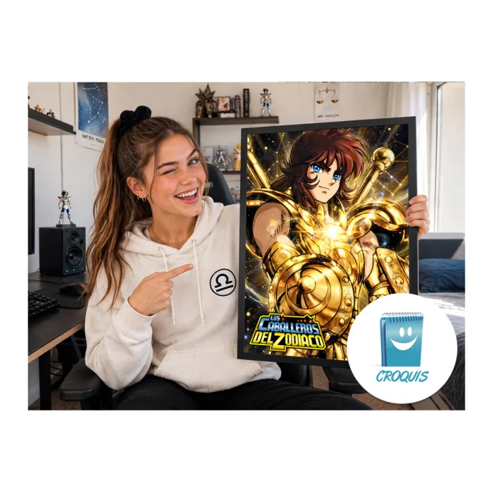 poster dohko de libra caballeros del zodiaco, posters caballeros dorados, posters saint seiya, poster libra, posters en alta resolución, posters profesionales, cuadros decorativos