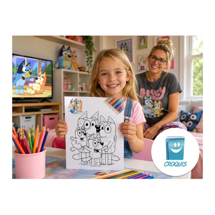 dibujo de bluey para colorear en alta resolución