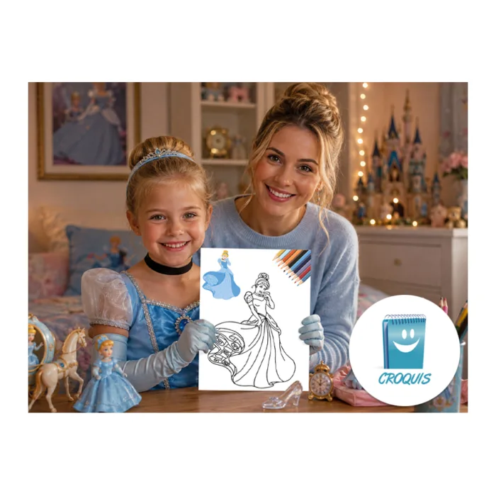 dibujo la cenicienta para colorear, dibujos princesas disney para colorear, dibujo cinderella para descargar e imprimir
