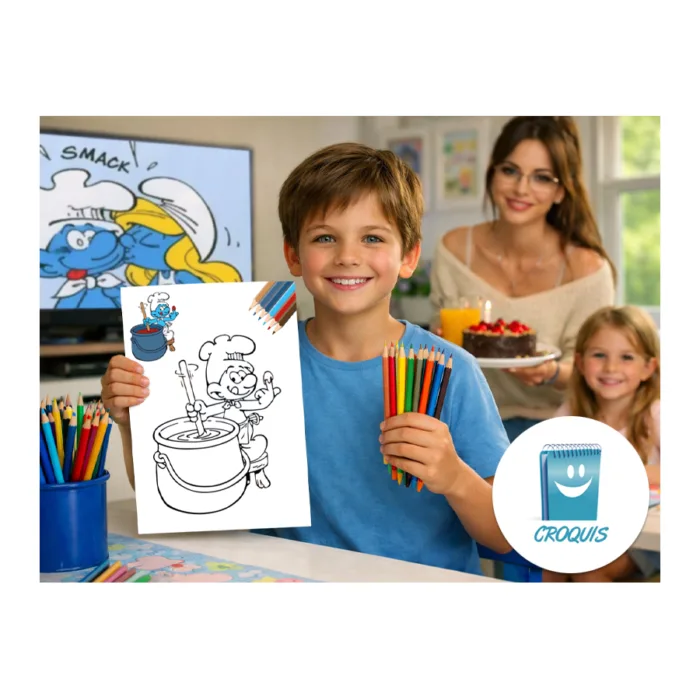 dibujo pitufo goloso para colorear, dibujos para pintar