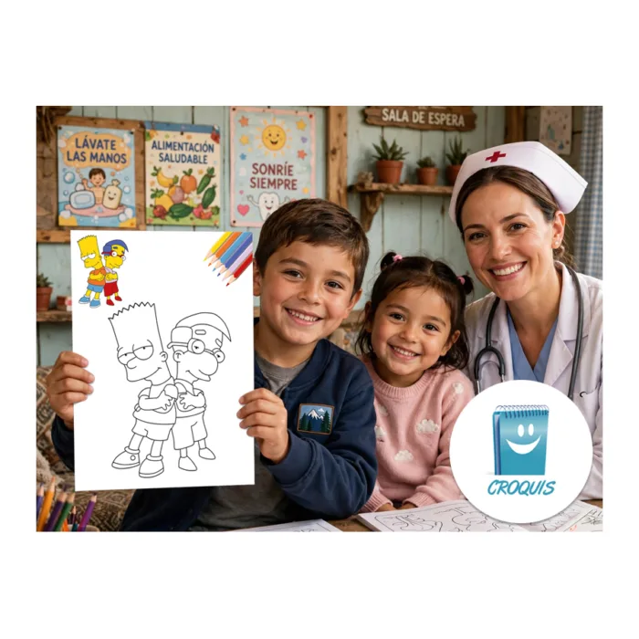 dibujo bart simpsons y milhouse en alta resolución para colorear, dibujos para pintar, descargar dibujos para colorear