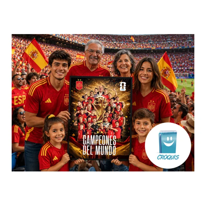 poster españa campeón del mundo en alta resolución, poster selección española campeón del mundo, poster world cup 2026 en alta resolución, poster selección española campeón 2026, poster campeones del mundo