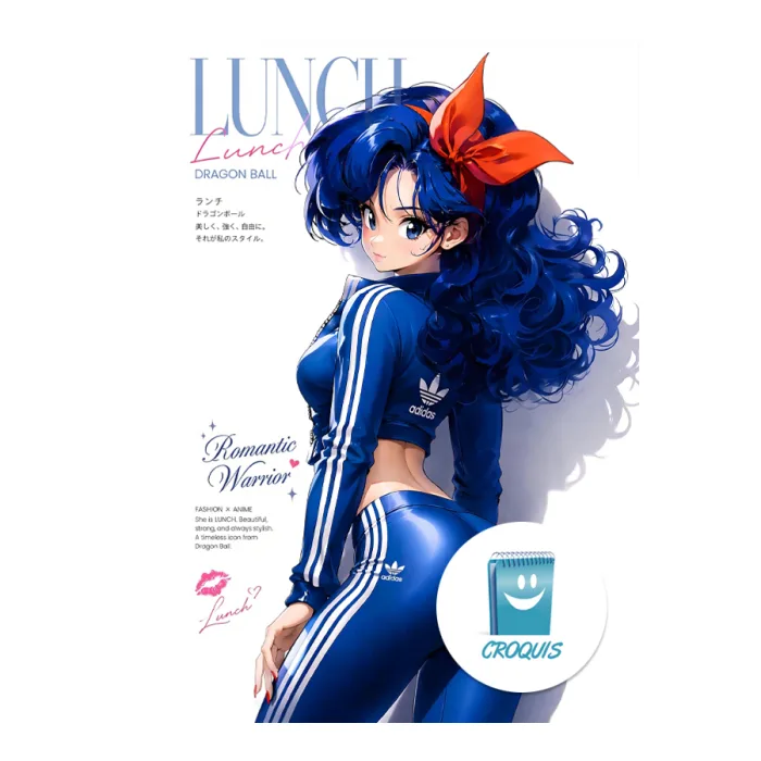 poster lunch dragon ball z en alta resolución, poster lunch, posters 8k, posters hd, posters para imprimir, cuadros decorativos