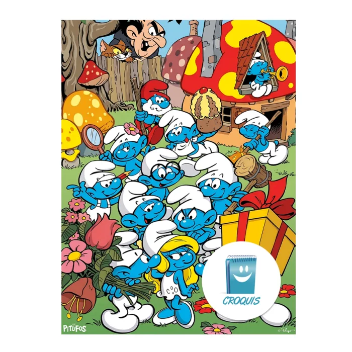 Poster los pitufos, poster smurfs, poster los pitufos en alta resolución, posters en alta resolución, posters profesionales, posters 8k 300 DPI, posters para descargar e imprimir, cuadros decorativos
