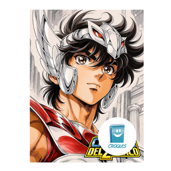 Poster saint seiya, poster caballeros del zodiaco, poster seiya pegaso, posters en alta resolución, posters profesionales, posters 8k 300 DPI, posters para descargar e imprimir, cuadros decorativos